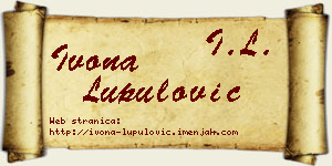 Ivona Lupulović vizit kartica